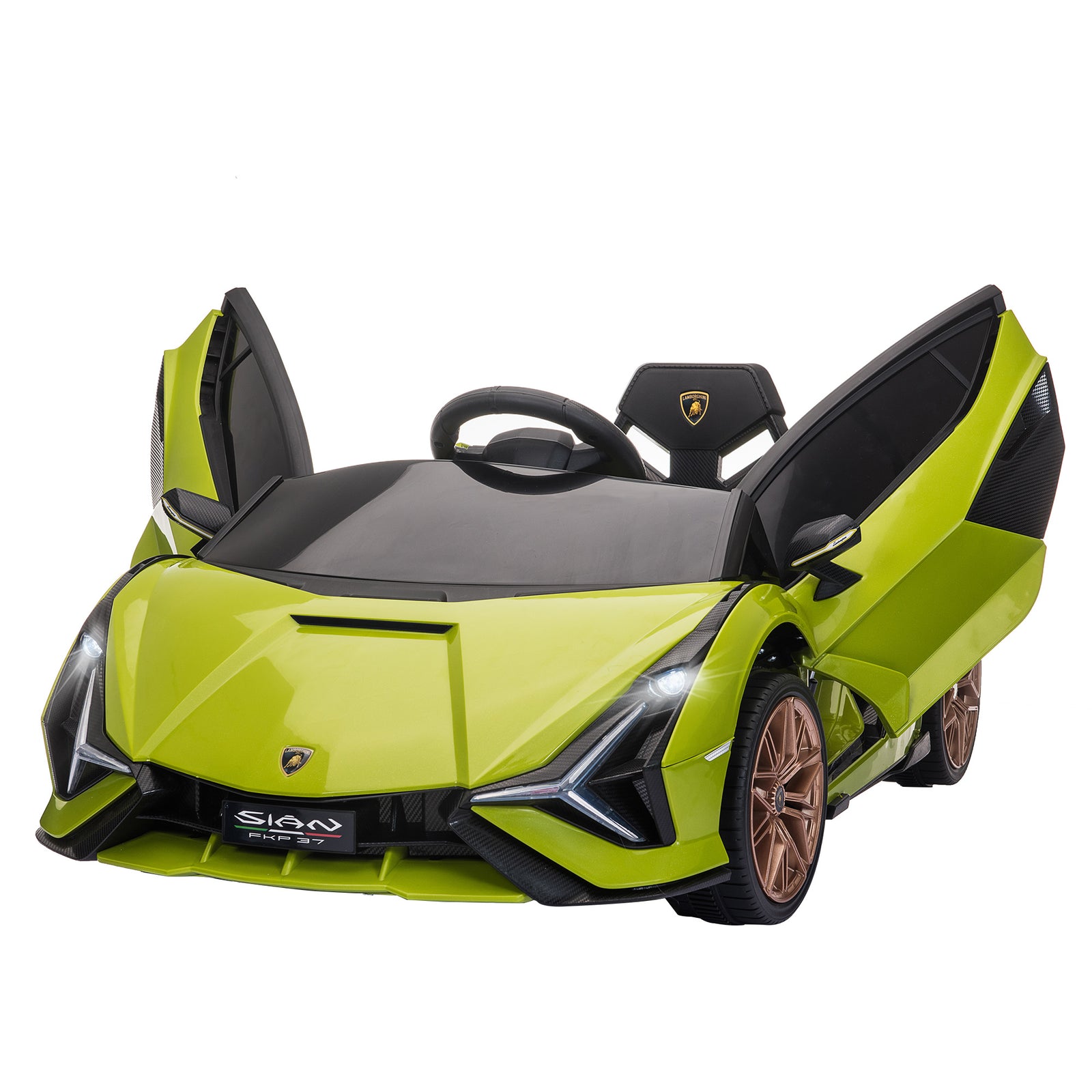 Lamborghini Sian 12v Kids Electric Ride On Car Toy W/ Remote Control | Green