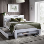Fabio Wooden Storage Bed | Double | White