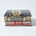 Tartan Check Sofa And Bed Throw | 255cm x 360cm | Grey & Red