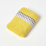 Geometric 100% Cotton Towel | Hand Towel | Ochre