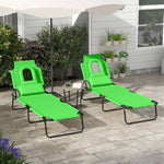 Set Of 2 Sun Lounger Recliner Chairs | Set of 2 | Green