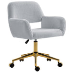 Swivel Office Chair, Vanity Desk Chair With Adjustable Height, Wheels | Grey
