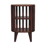 Solid Wood Ariella Double Shelf Chestnut Bedside, 2 Shelves, Brown