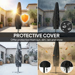 3 M Garden Cantilever Parasol With Solar Light, Rotation | Navy Blue