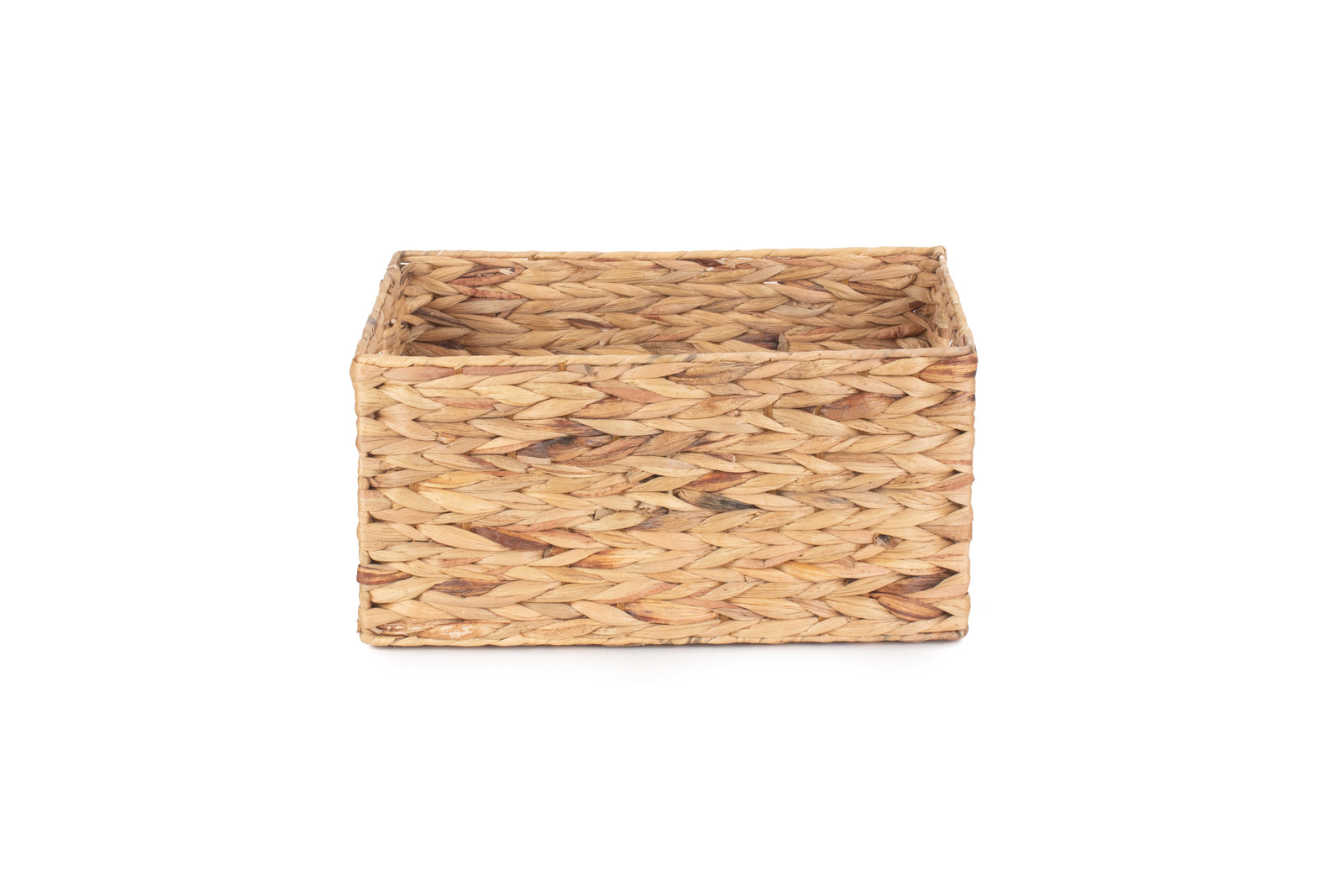 Water Hyacinth Rectangular Storage Basket | Small | Brown