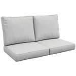 2 Seater Outdoor Seat Cushions, Water Repellent W/ Backrest | Light Slate Gray