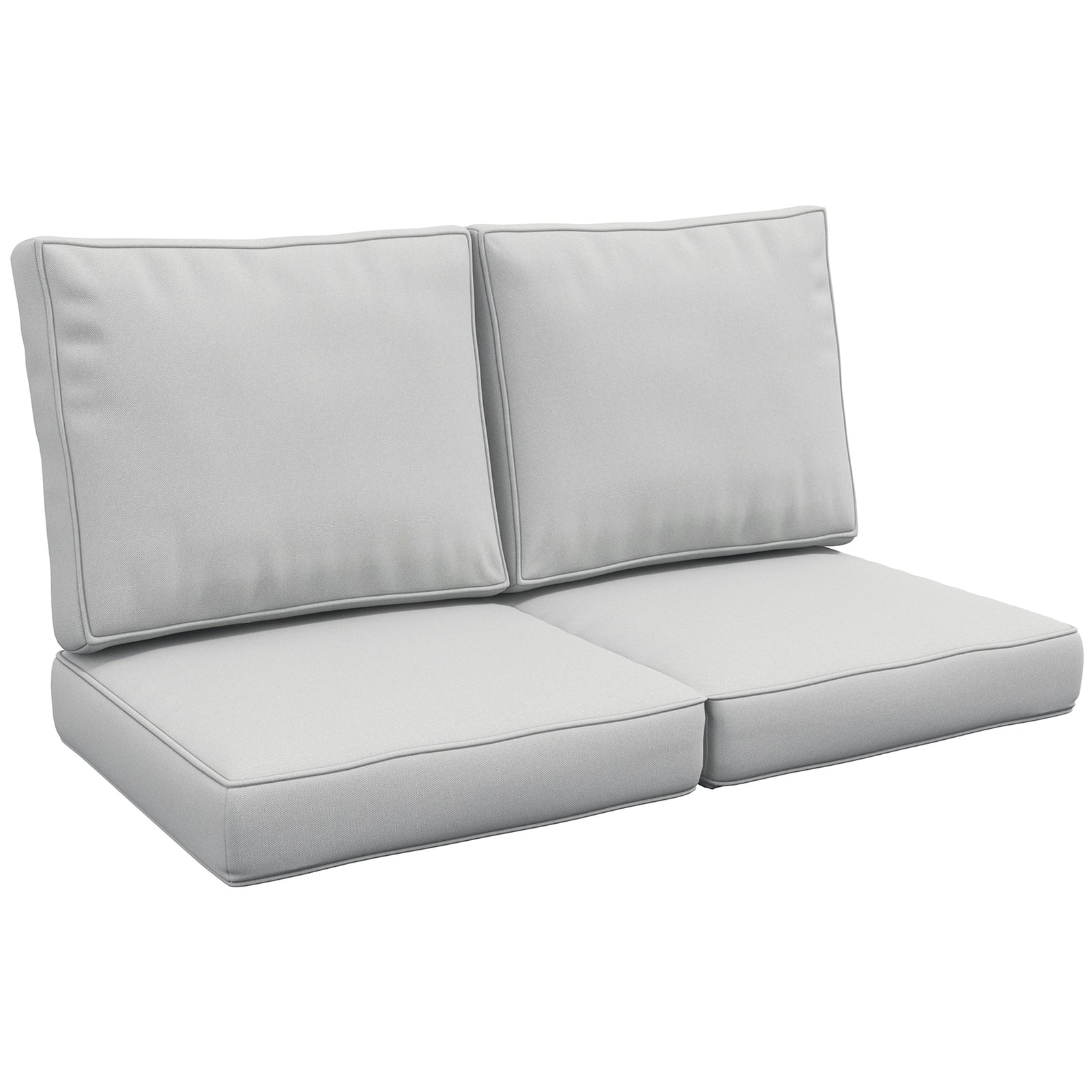 2 Seater Outdoor Seat Cushions, Water Repellent W/ Backrest | Light Slate Gray