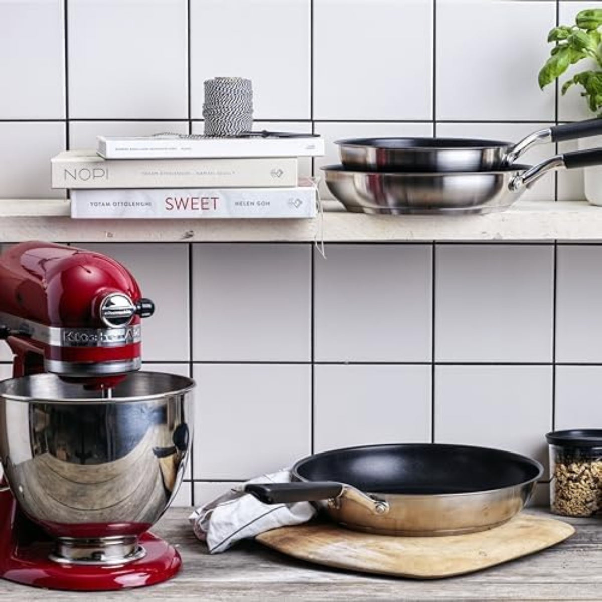 KitchenAid Cookware Classic Stainless Steel Frying Pan, Pfas-free Non-stick