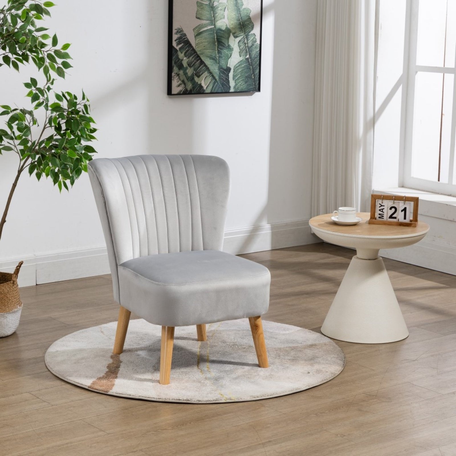 Arezza Velvet Accent Chair | Silver