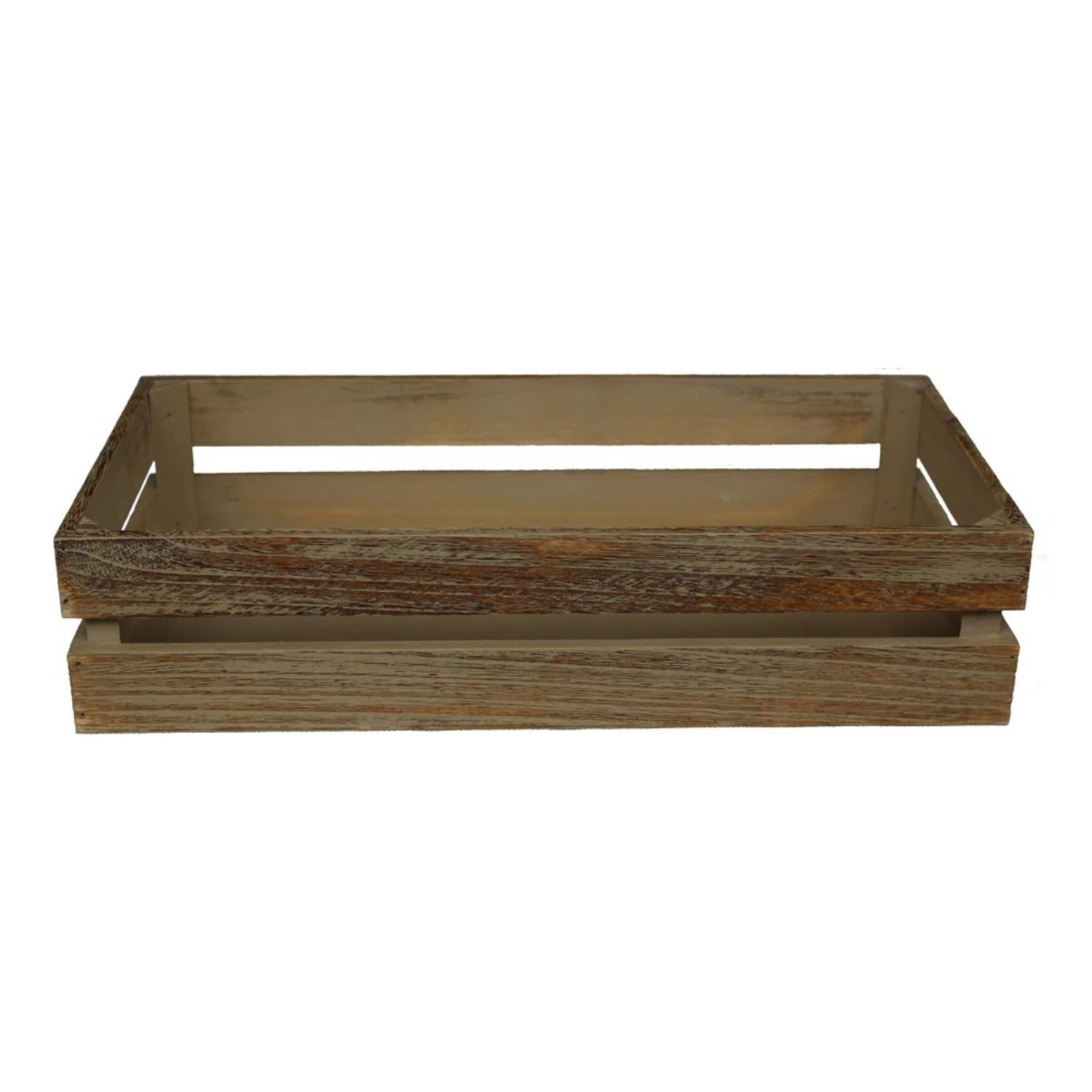 Oak Effect Wooden Packing Crate | Set-of-3 | Brown