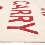 Keep Calm And Carry On Handwoven 100% Cotton Rug | 60cm x 100cm | Red