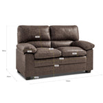 Oxford Faux Leather Sofa 2 Seater | Chocolate