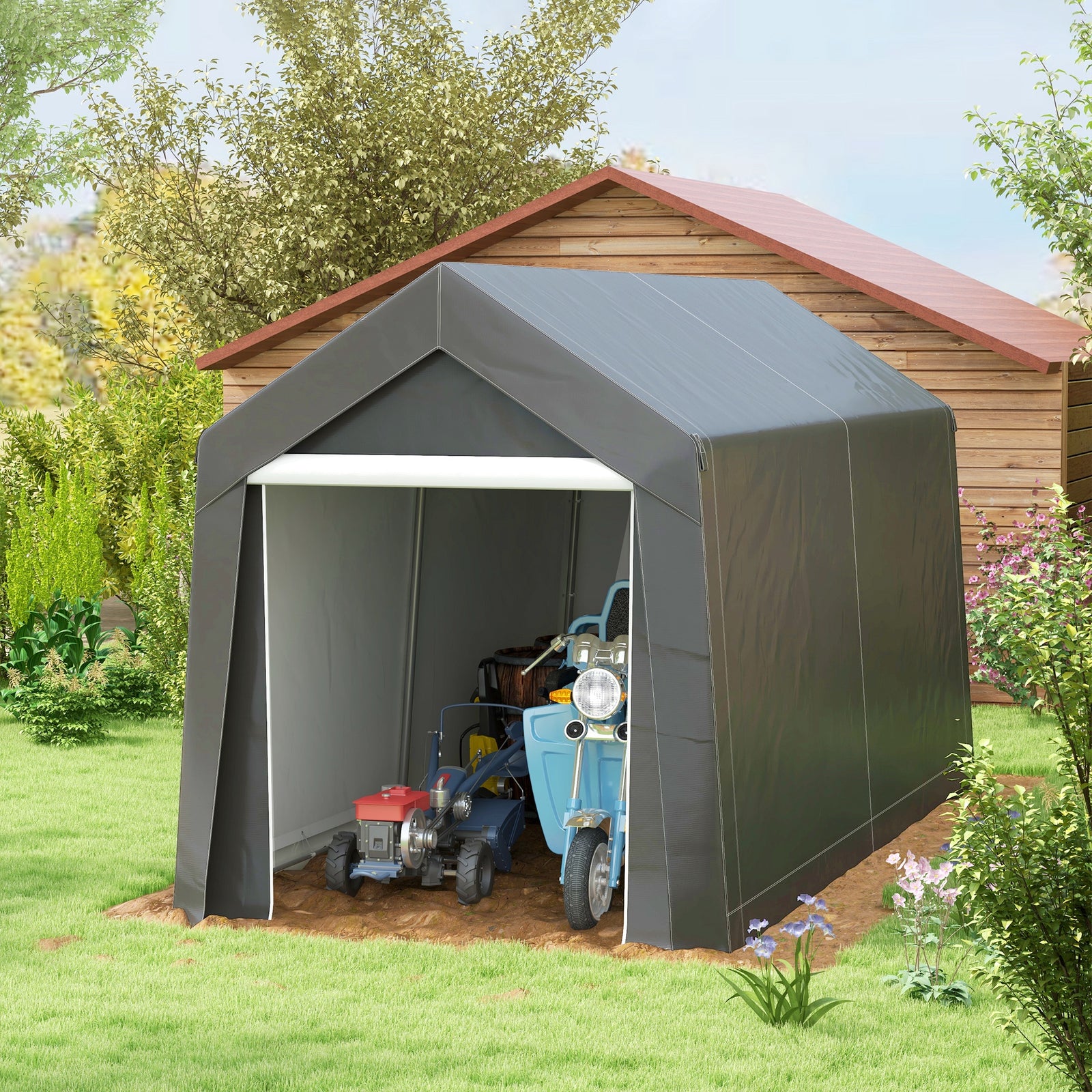 Garden Storage Shed, Waterproof And Heavy Duty Portable Shed | Small | Dark Gray