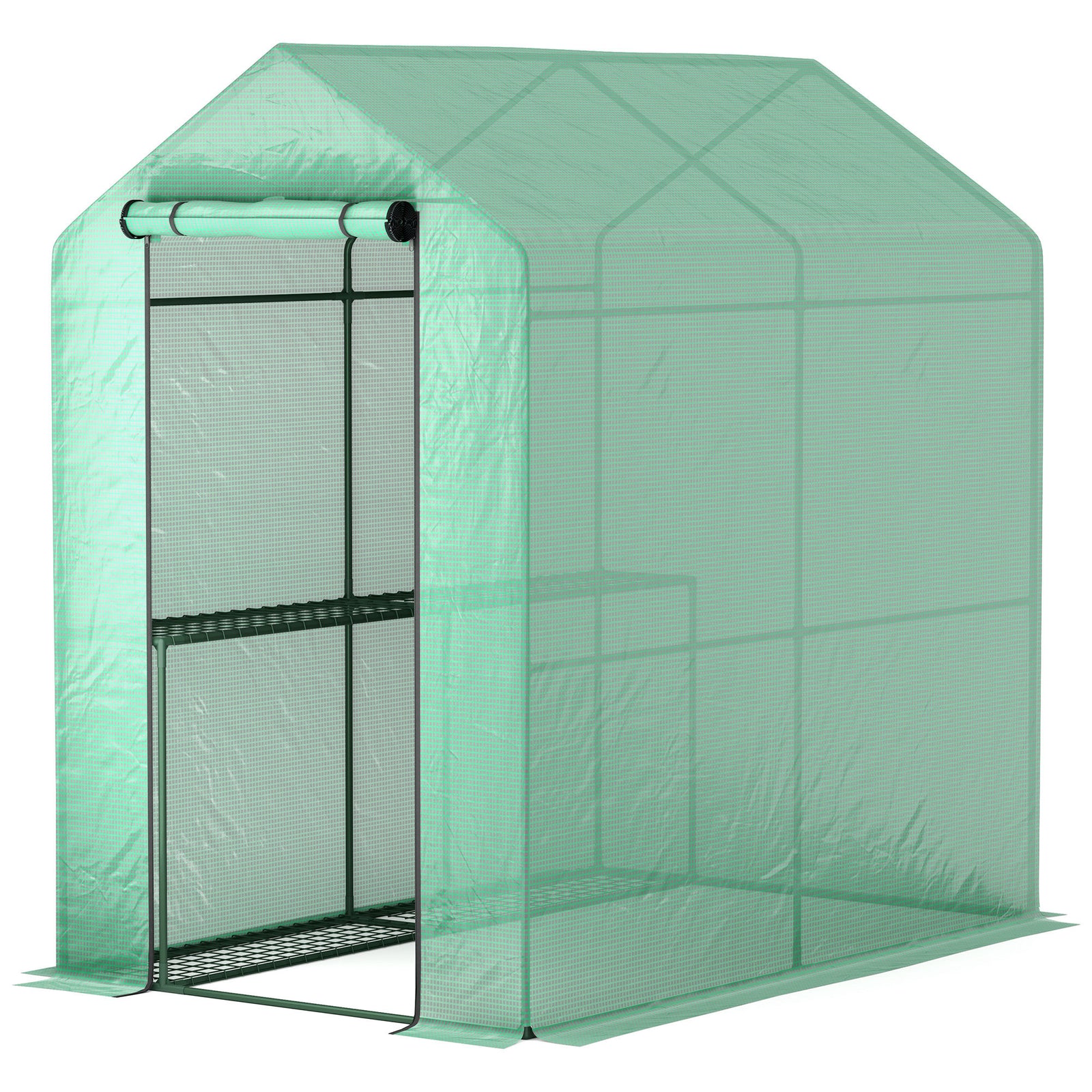 Walk In Greenhouse W/shelves Steeple Grow House