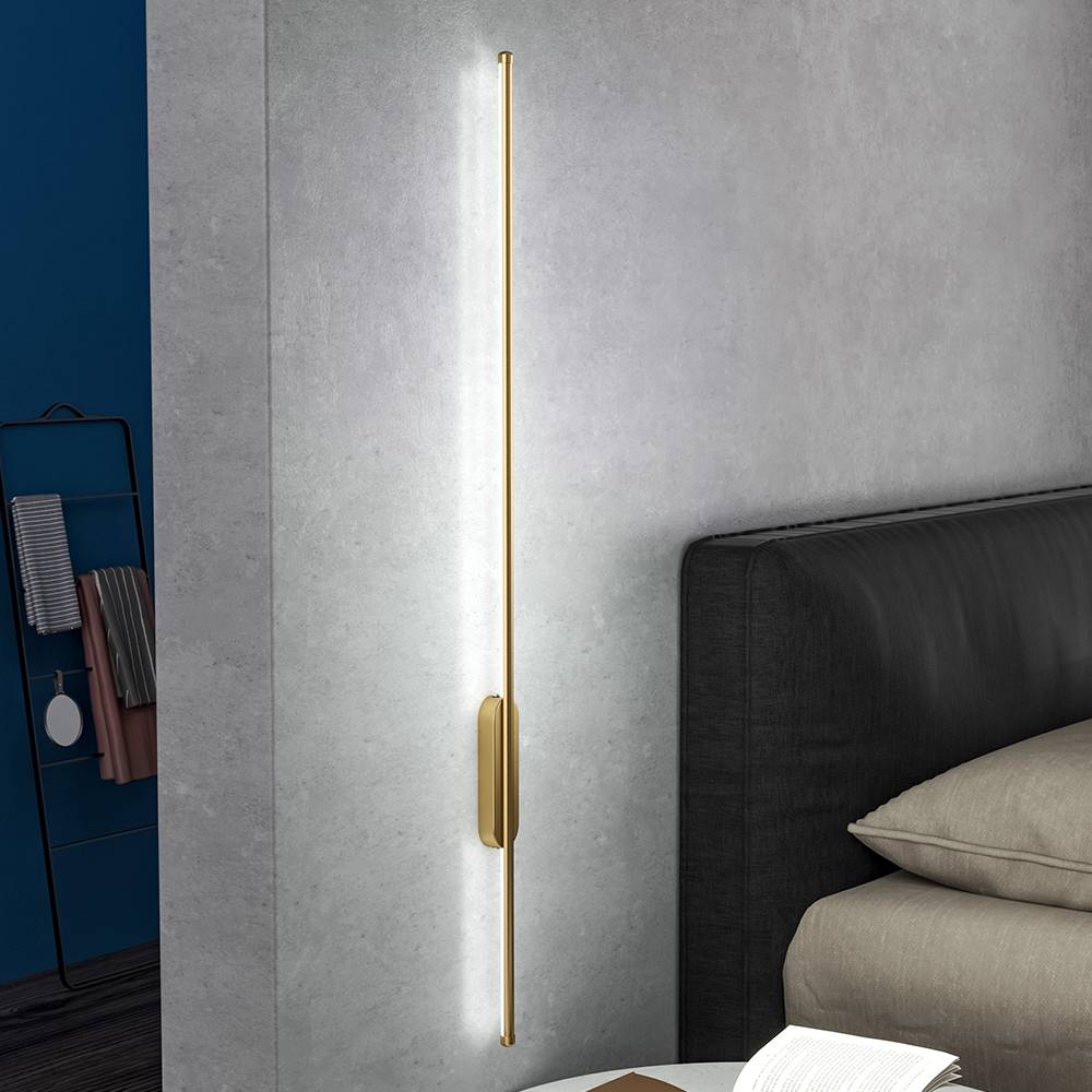 Modern Gold Aluminium Linear Led Wall Lighting Fixture 100cm | White