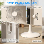 HOMCOM Standing Fan With 75 Degree Oscillation Mosquito Repellent Function