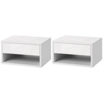 Floating Bedside Table Set Of 2 Wall Mounted Nightstand | Set-of-2 | White