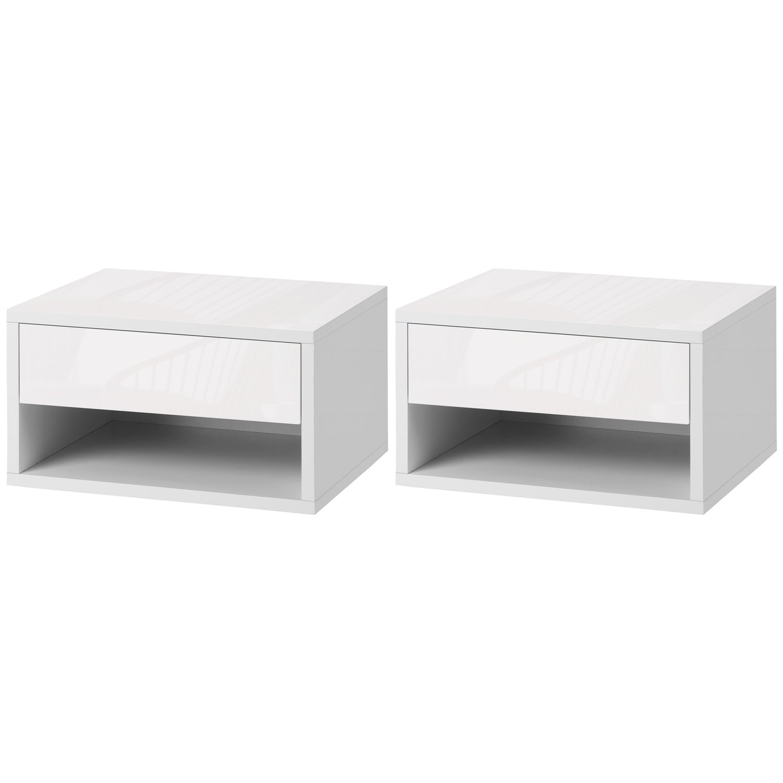 Floating Bedside Table Set Of 2 Wall Mounted Nightstand | Set-of-2 | White