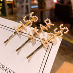Pearl Words Hairpin Star Letter Statement Hair Clip Fashion Accessory Gold