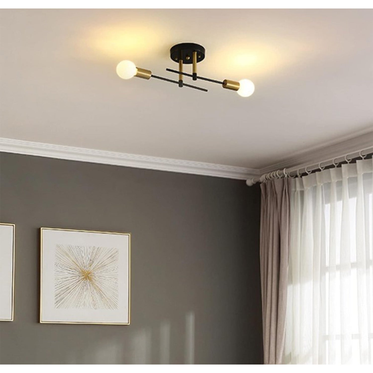 Bath Plus TB+ Modern Industrial Dome Flush Mount Ceiling Light