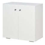 Freestanding Storage Cabinet Two Shelves Wooden Sideboard | One Size | White