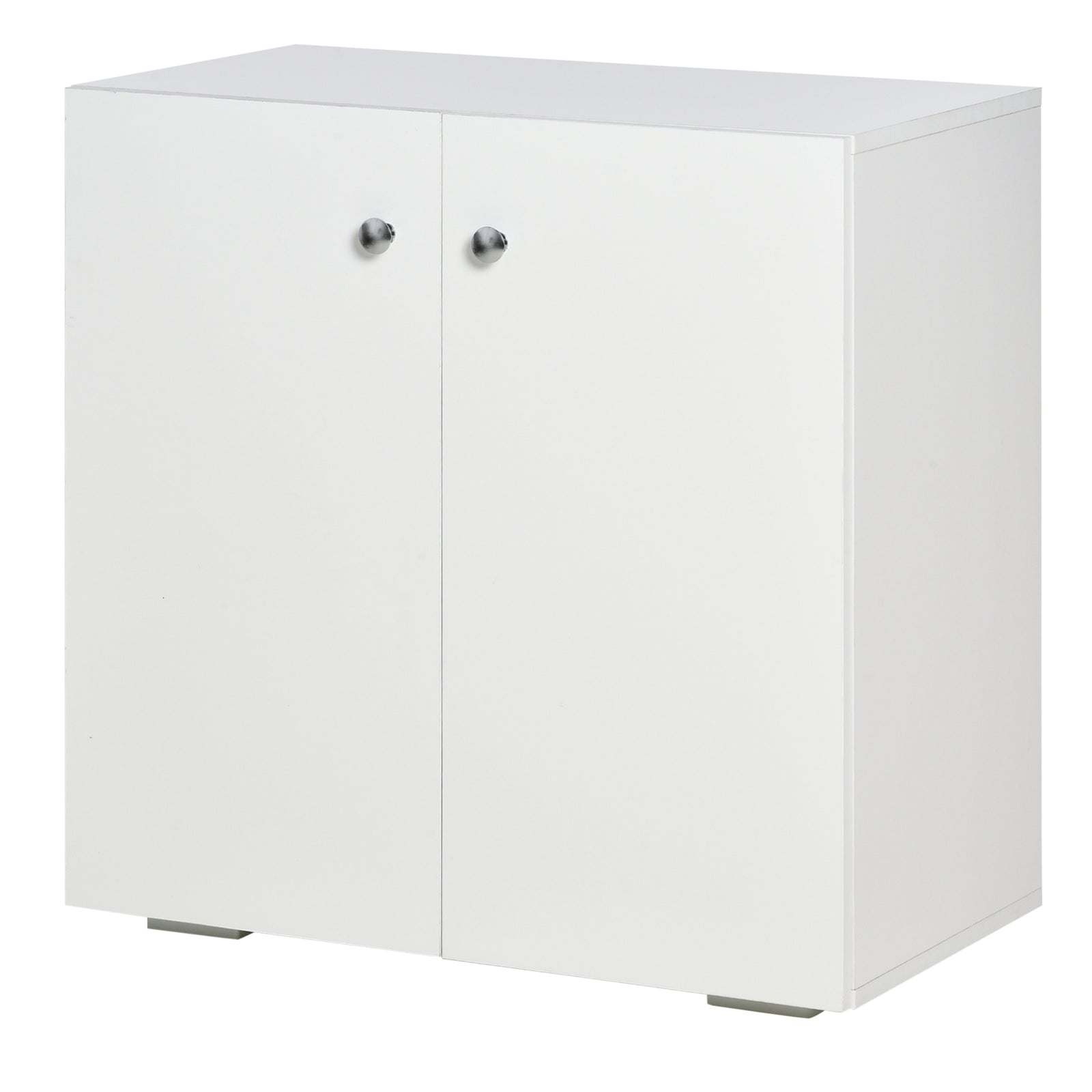 Freestanding Storage Cabinet Two Shelves Wooden Sideboard | One Size | White