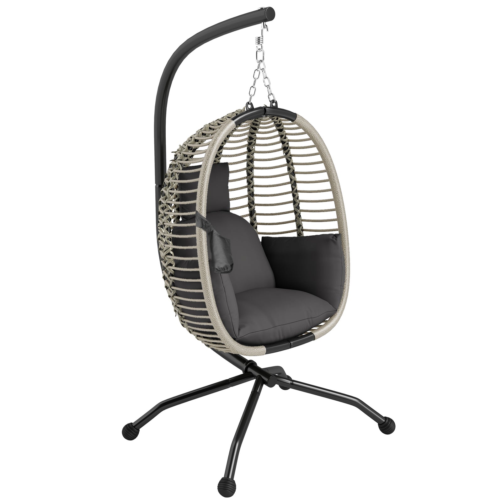 Hanging Swing Chair W/ Thick Cushion, Rope Hanging Chair