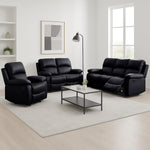 Manual Recliner Sofa 2 Seater Faux Leather | Black