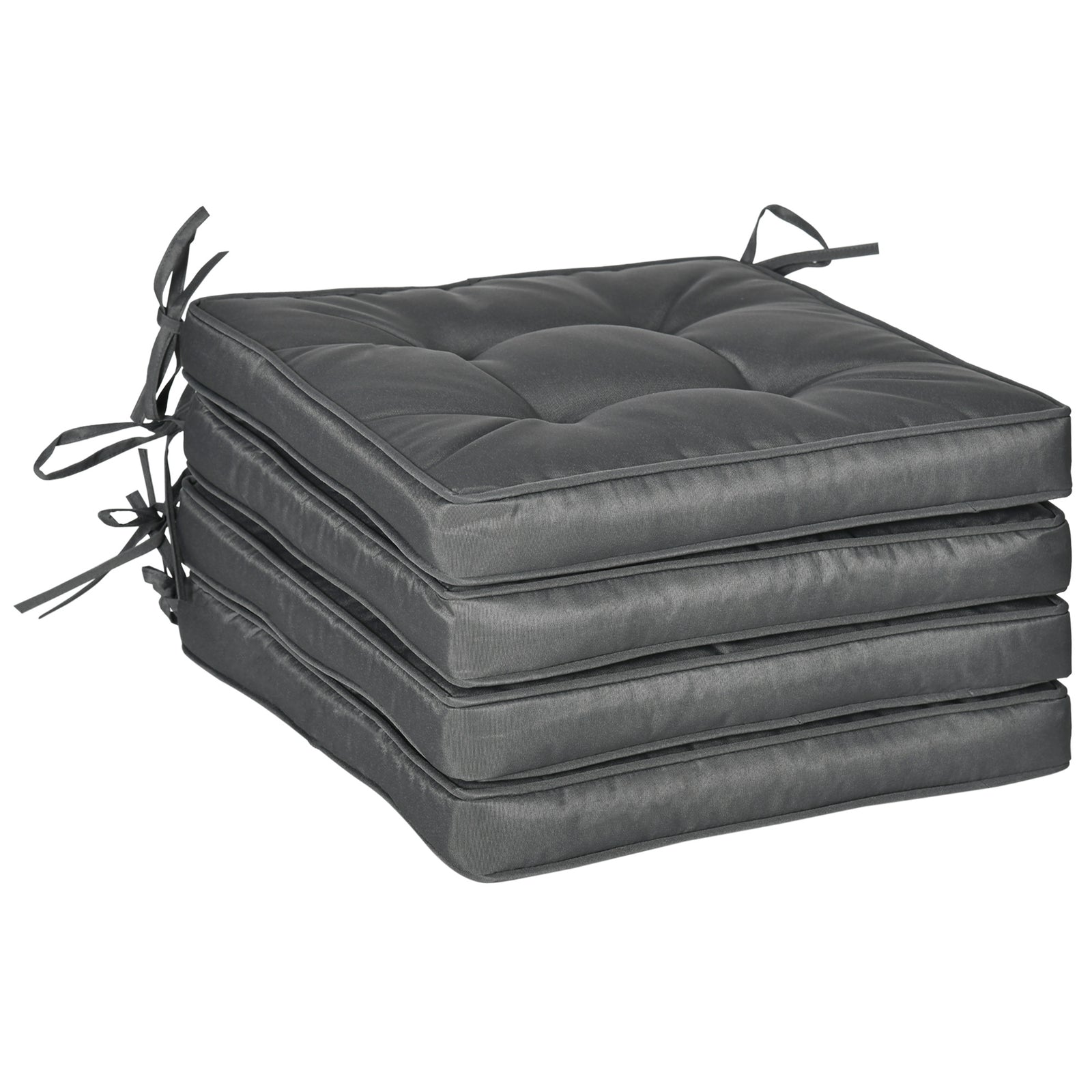 42 X 42cm Replacement Garden Seat Cushion Pad With Ties | Gray