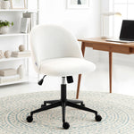 Desk Chair, Fluffy Swivel Office Chair For Makeup Vanity | Cream