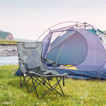Foldable Camping Chair W/ Footrest, Adjustable Backrest, Bag