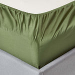 Organic Cotton Deep Fitted Sheet 18 Inch 400 Tc | Single | Moss Green
