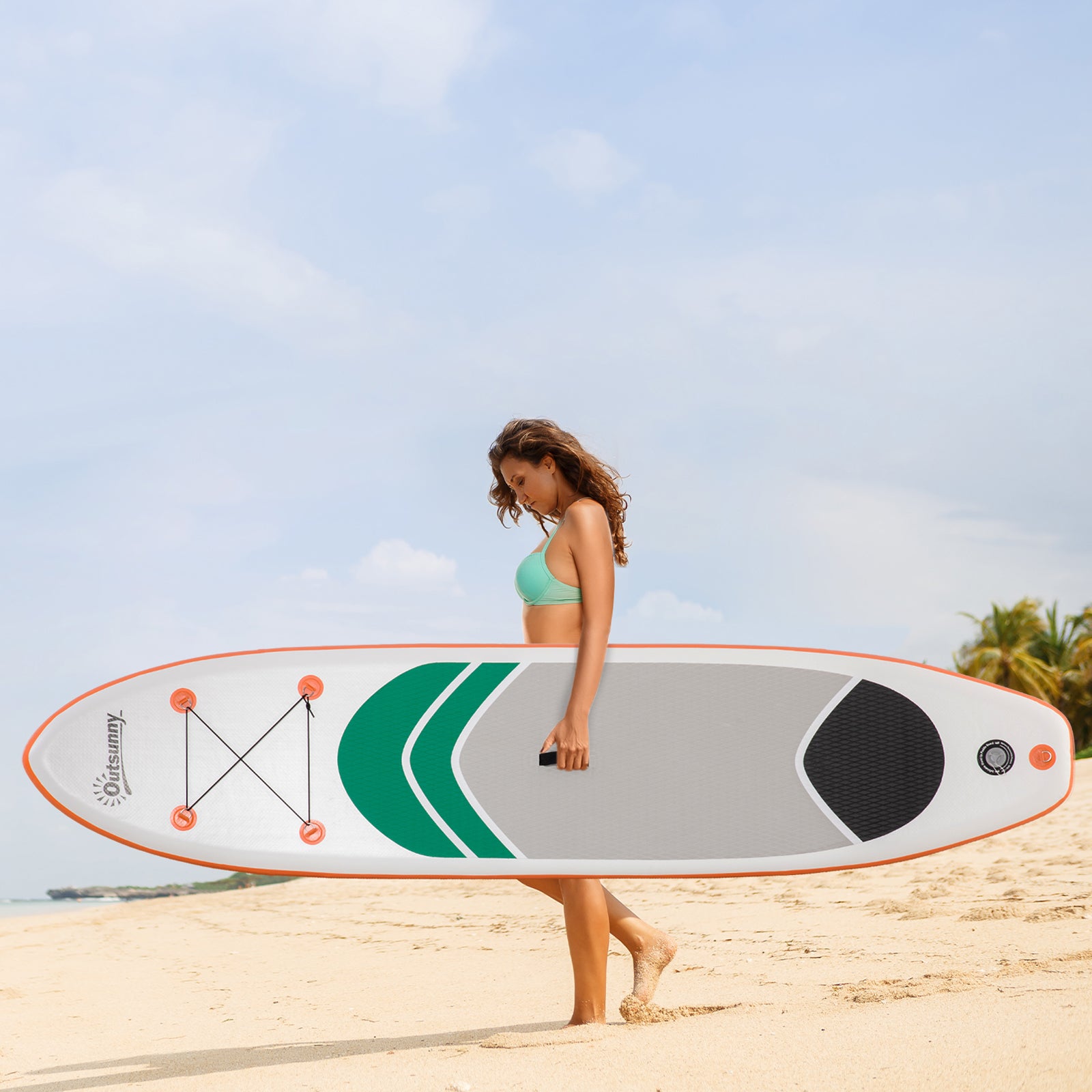 Paddle Board, 10'6", Non-slip,w/ Pump, Bag | White