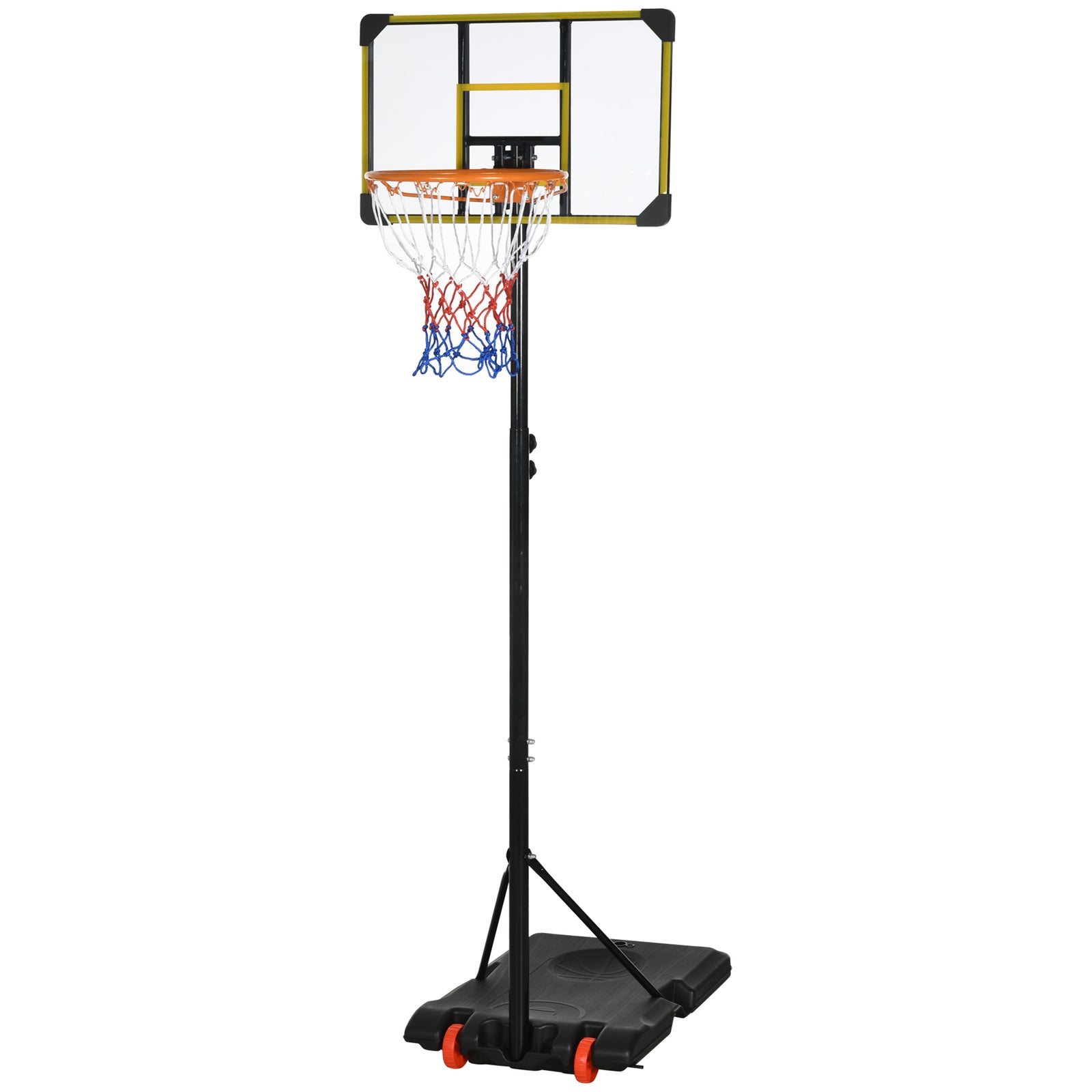 Height Adjustable Basketball Hoop, Portable | Yellow