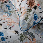 Japanese Kyoto 100% Cotton Duvet Cover Set With Piped Edging | Double | Multi Colour