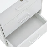 Breeins White Lockable 3-drawer Filing Cabinet With Casters