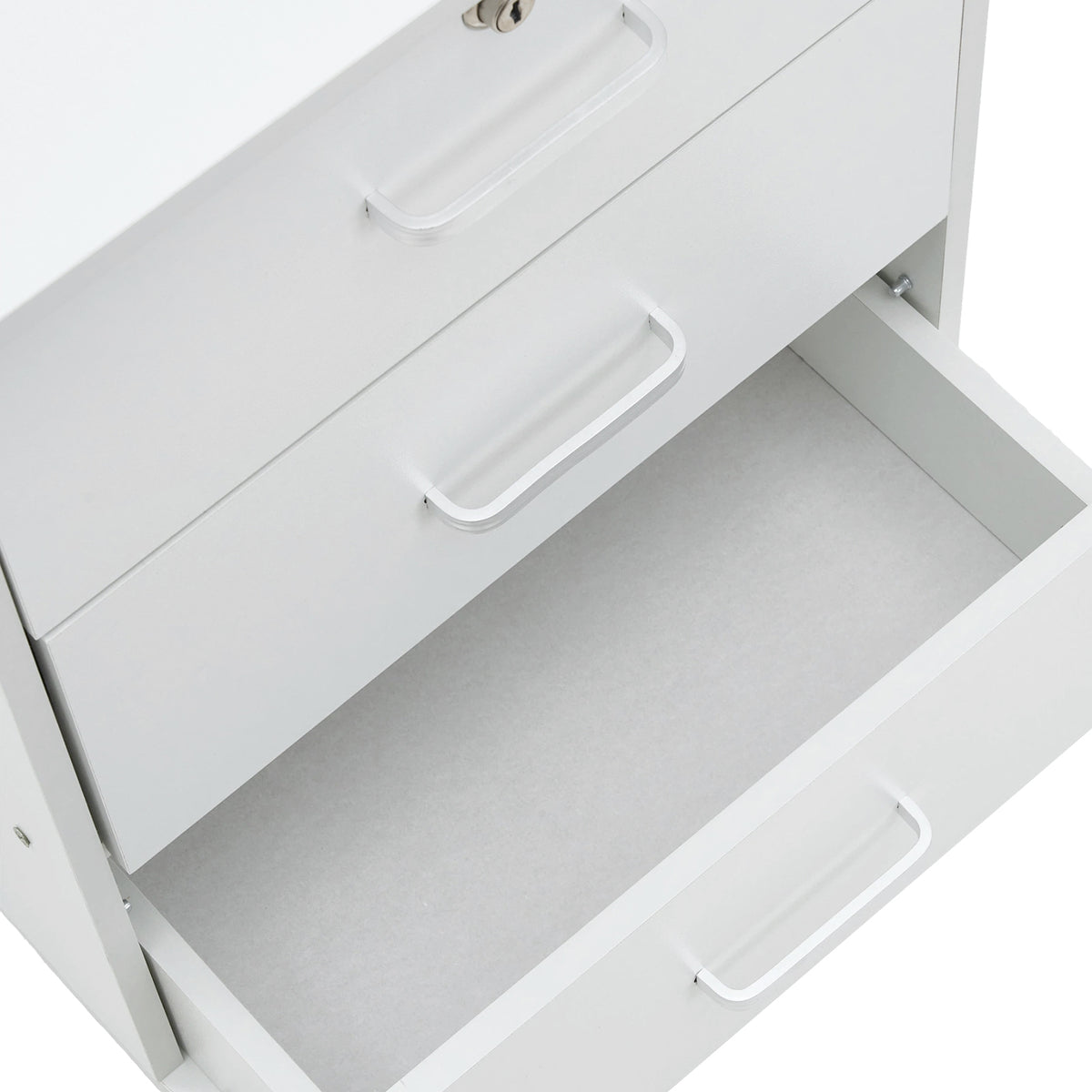 Breeins White Lockable 3-drawer Filing Cabinet With Casters