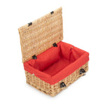 36cm Buff Wicker Empty Picnic Basket | One Size | Red