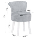 Modern Plush Upholstered Dressing Chair With White Legs Small Vanity Makeup Chair