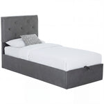 Bed Frame Gas Side Lift Under Bed Storage | Single | Dark Grey