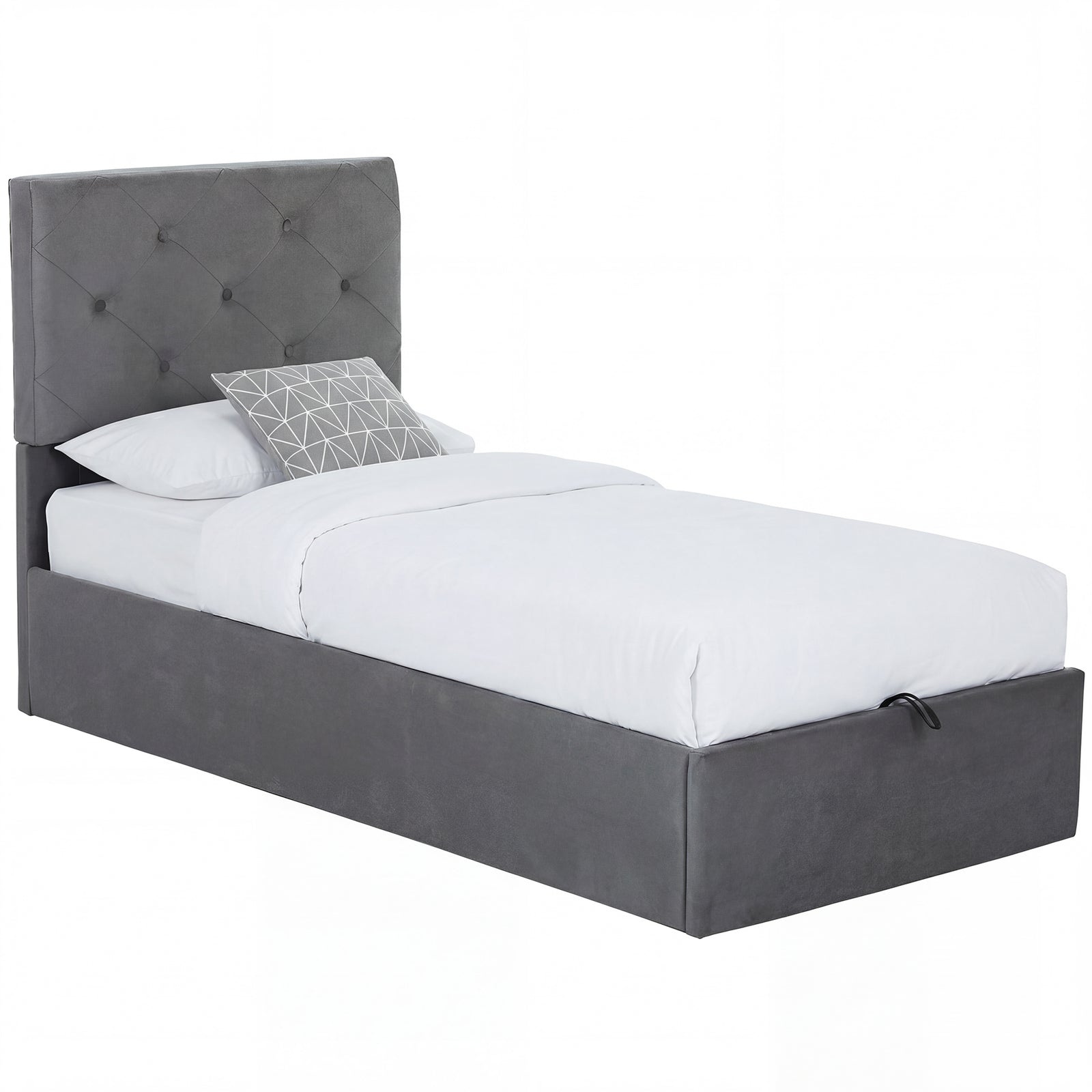 Bed Frame Gas Side Lift Under Bed Storage | Single | Dark Grey