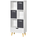 HOMCOM Modern Bookcase Tall Bookcase With Storage Shelves Drawer
