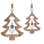 Wicker Set Of 2 Hanging Christmas Trees