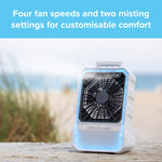 Outdoor Mister & Fan - Portable, Rechargeable, Cordless & Powerful