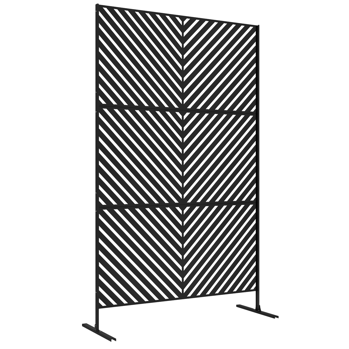 Outsunny Metal Privacy Screen W/ Expansion Screws Outdoor Divider, Triangle