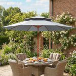 2.7 M Garden Parasol With Double Top | Light Grey