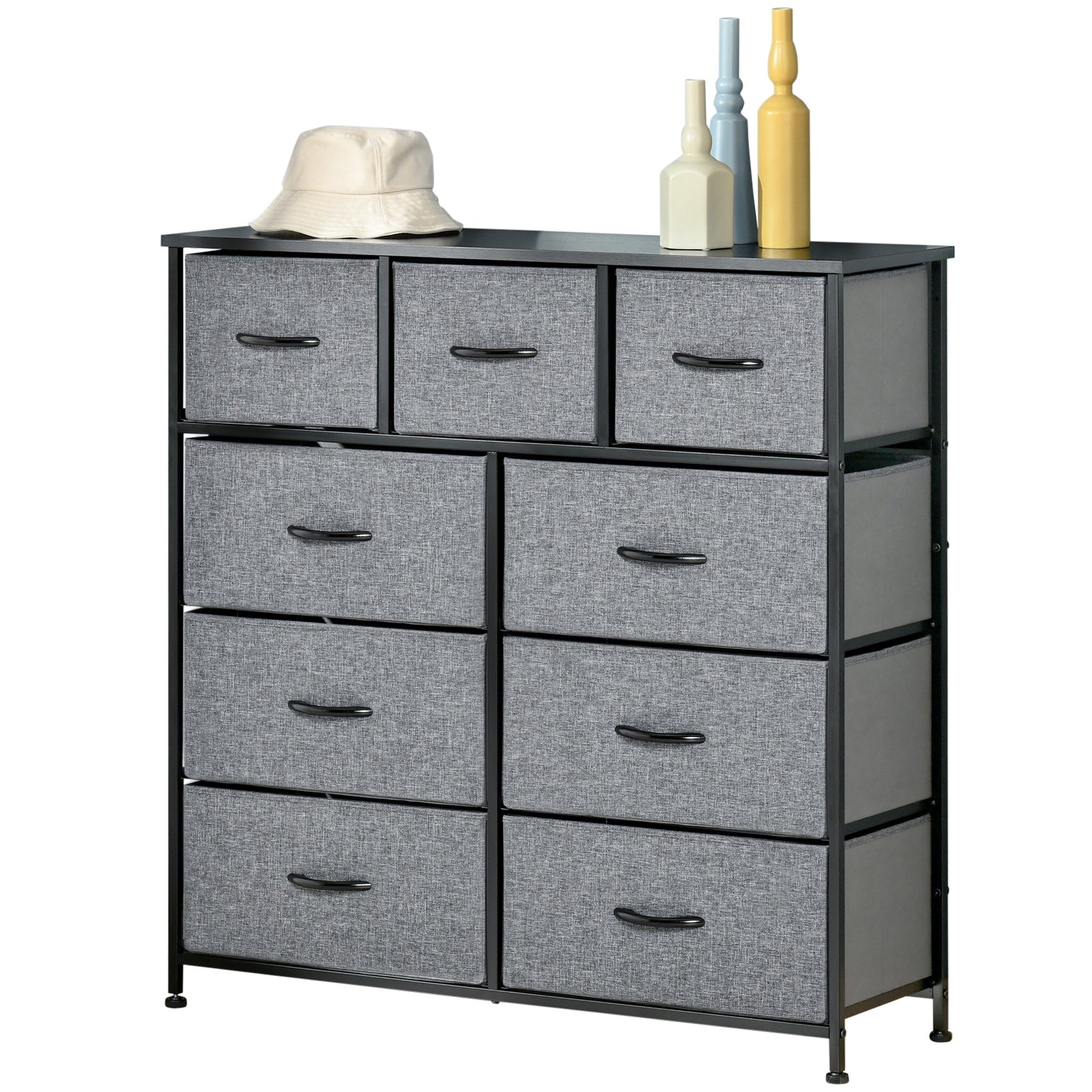 9 Drawers Storage Chest Dresser Organizer Unit Foldable Bin