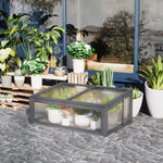 Wooden Cold Frame Greenhouse 100x65x40cm | Gray