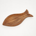 HOMESCAPES Fish Shaped Mango Wood Serving Tray40cm