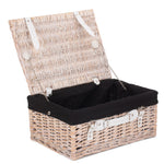 Wicker 41cm White Hamper | Black